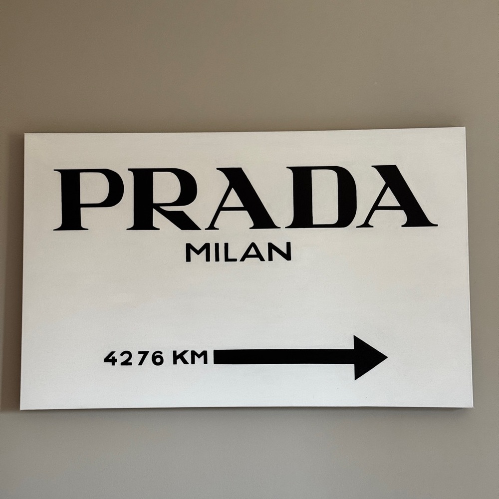 PRADA BLACK AND WHITE WALL ART DECOR